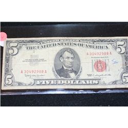 1963 United States Note $5, Red Seal