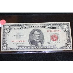 1963 United States Note $5, Red Seal