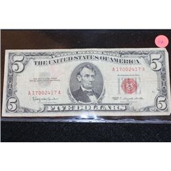 1963 United States Note $5, Red Seal
