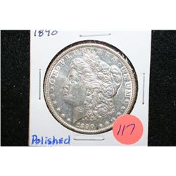 1890 Silver Morgan $1, Polished