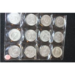 Malaysia $1 Coin, Various Dates & Conditions, Lot of 12