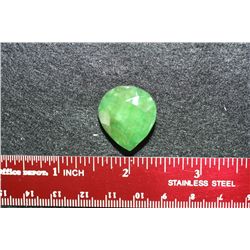 Large Natural Brazilian & African Faceted Emerald, Teardrop Shaped