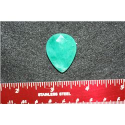 Large Natural Brazilian & African Faceted Emerald, Teardrop Shaped