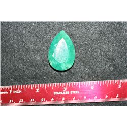 Large Natural Brazilian & African Faceted Emerald, Teardrop Shaped
