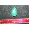 Image 1 : Large Natural Brazilian & African Faceted Emerald, Teardrop Shaped