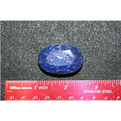 Large Natural African Faceted Sapphire, Oval Shaped