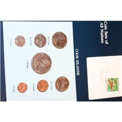 Cook Islands; Coin Sets of All Nations W/Stamp Dated 1986