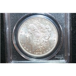 1878 Silver Morgan $1, PCGS Graded MS62 Weak, 7/8 Tailfeathers