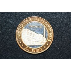 Golden Gate Hotel & Casino Limited Edition Two-Tone $10 Gaming Token, .999 Fine