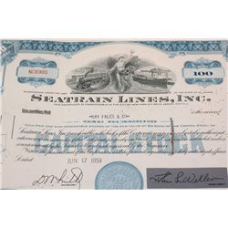 Seatrain Lines Inc. Stock Certificate Dated 1959