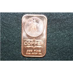 2012 Copper Ingot, .999 Fine 1 Oz.