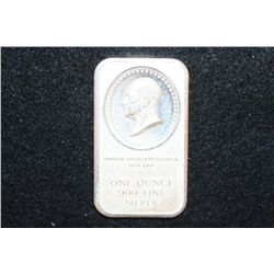1976 Bicentennial Dwight D. Eisenhower Silver Ingot, .999 Fine Silver 1 Oz.
