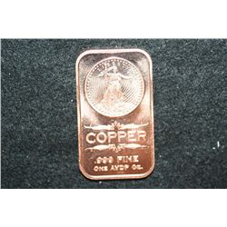 2012 Copper Ingot, .999 Fine 1 Oz.