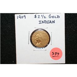 1909 Indian Chief $2 1/2 Gold Coin