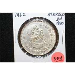 1962 Mexico Un Peso Foreign Coin