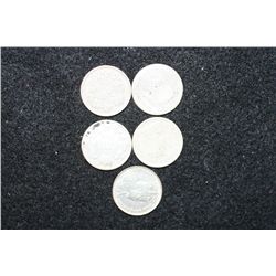 Canada 5 Cents, Various Dates & Conditions (Older), Lot of 5