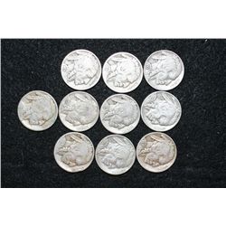 Buffalo Nickel, Various Dates & Conditions, Lot of 10