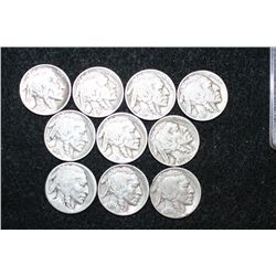 Buffalo Nickel, Various Dates & Conditions, Lot of 10