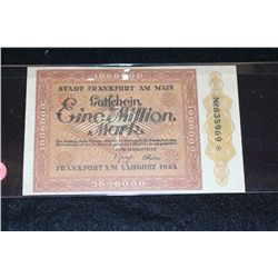 1923 German 1,000,000 Eine Million Mark Foreign Bank Note