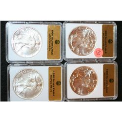 1989 Silver Eagle $1, MCPCG Graded MS70, 1990 Silver Eagle $1, MCPCG Graded MS70, 1991 Silver Eagle 