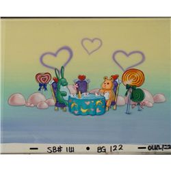 Orig SpongeBob Animation Cel, Background Toys & Candy