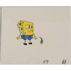 Orig 2 Layer SpongeBob Animation Cel Plankton Dominate
