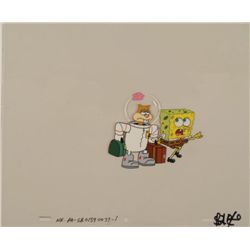 SpongeBob Orig 2 Layer Animation Cel Sandy- Jet Lagged