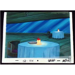 Spongebob Orig Production Cel & Background Krab Lantern