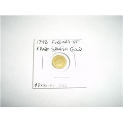 1748 FERDINAD VI Spanish GOLD Coin *EXTREMELY RARE SPANISH GOLD COIN*!!