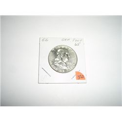 1956 Franklin SILVER Half Dollar *EXTREMELY RARE GEM PROOF 65*!!