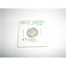 1964-D Mercury Silver Dime *PLEASE LOOK AT PICTURE TO DETERMINE GRADE - COIN OUT OF SAFE DEPOSIT BOX