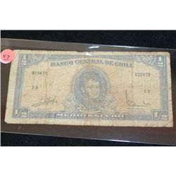 Chile Cincuenta Centesimos De Escudo Foreign Bank Note