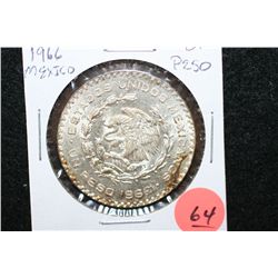 1966 Mexico Un Peso Foreign Coin
