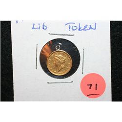 Liberty $1 Gold Coin "Love Token" W/Jewelry Loop