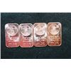 Image 1 : 2012 Copper Ingot, .999 Fine 1 Oz., Lot of 4