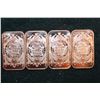 Image 2 : 2012 Copper Ingot, .999 Fine 1 Oz., Lot of 4