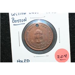 Willow Calf Token, Boston USA, Holed