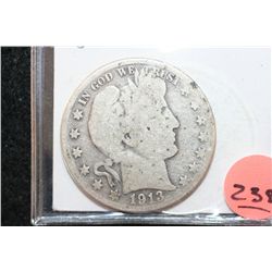 1913-S Barber Half Dollar, G