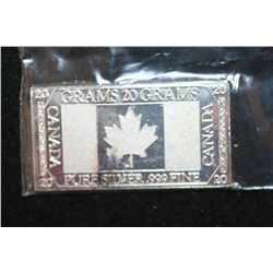 Canada Silver Ingot, .999 Fine 20 Gram; The Silver Mint