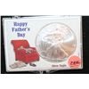 Image 1 : 2010 Silver Eagle $1, "Happy Father's Day"
