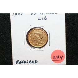 1859 Liberty $2 1/2 Gold Coin, Repaired