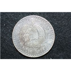 1947 Mexico Cinco Pesos Foreign Coin, Ley 0.900 30 Gram