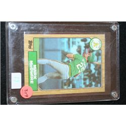 1987 Mark McGwire Oakland A's Baseball Card In Display Case