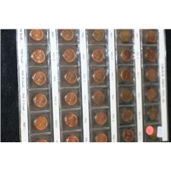 1951-1961 Lincoln Penny, Sheet, Lot of 30