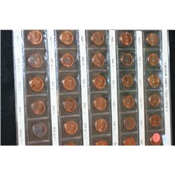 1962-1974-S Lincoln Penny, Sheet, Lot of 30