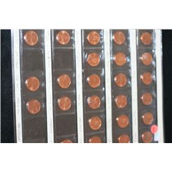 1983-D thru 1993 Lincoln Penny, Sheet, Incomplete, Lot of 26