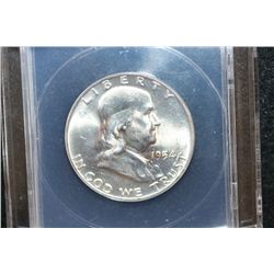 1954-D Ben Franklin Half Dollar, ANACS Graded MS63 FBL