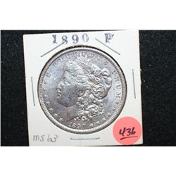 1890 Silver Morgan $1, MS63