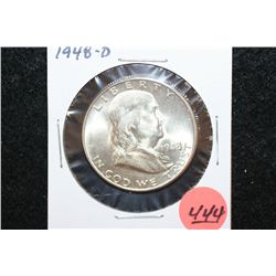 1948-D Ben Franklin Half Dollar