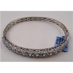 4.94 Carat Aquamarine 12.61 Grams 925 Silver Bangle